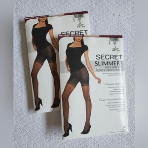 SECRET SLIMMERS Thigh & Tummy Shaper Medium Control Pantyhose. ☆2 Packages☆
